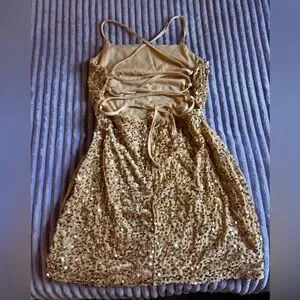 no brand | Dresses | Gold Sequin Mini Dress | Poshmark